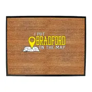 Put On The Map Bradford - Funny Novelty Doormat Man Cave Floor mat