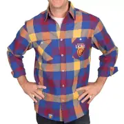 AFL Brisbane Lions Men's 'Lumberjack' Flannel Flanny Shirt - Sizes 2XL - 5XL