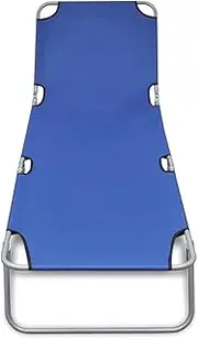 Camping Sunloungers Reclining Patio ChairsFolding Sun Lounger Powder-Coated Steel Blue