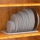 SimpleHouseware Plate Dish Drying Rack with 19 Compartments and Drainboard, C...