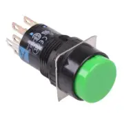 AB6M-M2PGC Green 16mm Momentary Round Push Button Switch IP65 DPDT