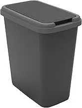 Sundis Green Bin, 25L Indoor Rectangular Recycling Recycling Recycling Bin with Swing or Fixed Lid with Stickers for Kitchen, Office, Laundry, Workshop, Garage