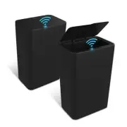 2 Pack 4 Gal Bathroom Trash Can with Lid,Automatic Garbage Can with Black