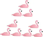 LALAFINA 9pcs Flamingo Nail Training Rack Cute Flamingo Design Nail Art Practice Base Manicure Shelf for Salon Home Use Lovely Display Holder for