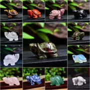 Natural Quartz Crystal Gemstone Tortoise Hand Carved Skull Turtle Mascot Healing