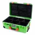 Lime Green & Orange Pelican 1535 air case with Trekpak dividers & mesh org.