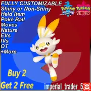 Pokémon Sword and Shield ✨ Shiny Scorbunny ✨ W/ Best 6IV Customizable