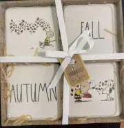 Rae Dunn Snoopy & Peanuts Fall Coasters Set Of 4