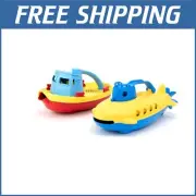 USA-Made Tug Boat and Submarine Pack - Safe, Recycled Plastic Gift for Girls