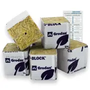 Grodan 1.5" Rockwool Starter Mini-Blocks + Twin Canaries Chart (30 Blocks)