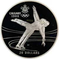 在飛比找Yahoo!奇摩拍賣優惠-售1990元重約34公克~1988加拿大溜冰銀幣，奧運銀幣，