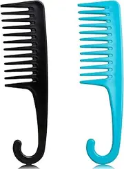 2PCS Wide Tooth Combs, Premium Prevent Knotting Detangling Hair Brush Set for Curly, Wavy, Wet, Dry Hair Stylist, Reduce Hair Loss & Anti Static Comb