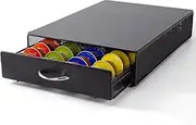 [SYSYLY] Coffee Pod Holder and Capsule Storage Drawer Compatible for Dolce Gusto, Vertuoline - Max. Capacity 40, Metal, Black