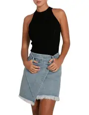 [Belle & Bloom] Dance with Me Denim Mini Skirt in Stonewash