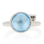 NEW Authentic Pandora Poetic Droplet Ring Silver Blue 50 (US 5) 190982NAB