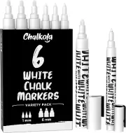 White Chalk Markers - White Dry Erase Liquid Chalk Pens for Chalkboard, Blackboa