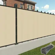 Patio Outdoor 5ft Privacy Fence Screen Heavy Duty Cover Mesh Beige UV Blockage