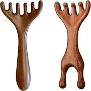 Six-Claw Meridian Massage Comb, Meridians Massage Brush, Wooden Scalp Massager, Gua Sha Comb For Women, Sandalwood Handheld Headcombs, Natural Wooden Gua Sha Tool For Scalp Face,Body,Spa (A+B)