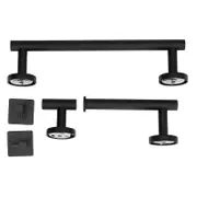 Stainless Steel Towel Rack Smoother Edges Orderly Storage Rust Proof Bathroom Towel Shelf for Wardrobe Kitchen BedroomBlack Five Piece Set