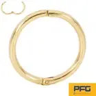 1pc Solid 9CT Yellow Gold Hinged Hoop Ear Lip Nose Septum Unisex Sleeper Earring