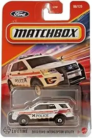 Matchbox Ford Interceptor Utility Diecast Car, 1:64 Scale, White, 2016 Model