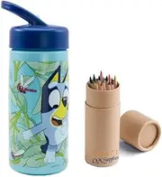 Bluey Characters Reusable Sipper Water Bottle Drink Bottle with built-in handle for Easy Carry School Lunch Kids Childrens 410ml (Bluey)