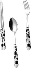 PartyKindom Dinnerware Collection Boys and Girls Ceramic Handles Set of Spoon Fork Chopsticks Easy Clean