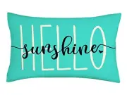 Hello Sunshine Pillow Cover Farmhouse Blue Lumbar Pillow Cover Spring Summer