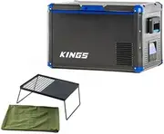 [Adventure Kings] 60L Camping Fridge 88 Can Capacity 12v240v + Camp Fire BBQ Plate