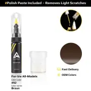 Touch Up Paint For Volkswagen All Models 492 Braun With Polish Paste