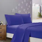 Super Soft 4-Piece Super King Size Sheet Set - Royal Blue