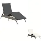 Sun Lounger with Cushion Chaise Lounge Daybed Sun Bed Patio Poly Rattan vidaXL