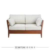 在飛比找momo購物網優惠-【SCANTEAK 詩肯柚木】Kors 雙人座實心柚木沙發