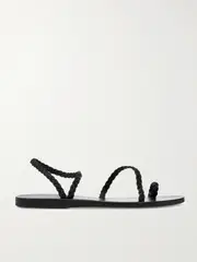 [Ancient Greek Sandals] Ancient Greek Sandals - Eleftheria Braided Leather Sandals - Black - IT41 IT 41 Black