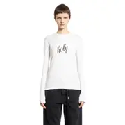 [ANN DEMEULEMEESTER] Fiene Printed Long Sleeve T-Shirt White