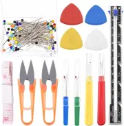 518Pcs Sewing Tools Kit, 10Pcs Professional Tailor's Chalk, 1Pcs Sliding Gauge