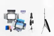 Video Light 216 LED Lamp Barndoor / Tripod Stand with Carry Bag