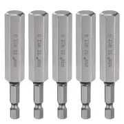 5pcs H12.0 Hex Head Drill Bit Wrench 12mm Flat Tip 1/4" Shank 100mm Long
