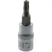 T20 1/4" Drive Tamper Proof Torx Star Bit 37mm Tamper Torx Chrome Vanadium Steel