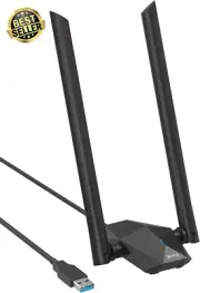 WiFi 6 1800Mbps USB Adapter, High Gain Dual Band for PC & Raspberry Pi Linux