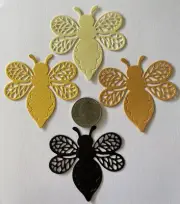 BUMBLE BEE Die-Cuts(4pc)2-1/4"x 2-1/2" Garden•Honeybee•Buzzing•Flying •Bug•Sting