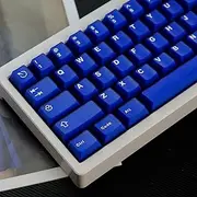 114 Keys Double Shot Keycaps Cherry Profile Blue Translucent Keycaps Set Fit for 60% 65% 75% Cherry Mx Switches