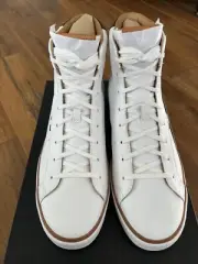 NEW Allen Edmonds "ALPHA" Lace-Up High-Top Casual Sneakers 10 D White