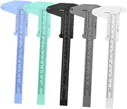 LIFKOME 5Pcs Portable Plastic Caliper for Eyebrow Measurement Dual Scale Ruler for Precise Brow Mapping Easy to Read Design for Makeup Beginners