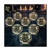 14 Inch Fairy Floating Pool Lights Solar Powered,3000K Warm White Inflatable ...
