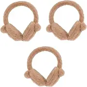 [WRITWAA] 3 Pcs Warm up Winter Winter Fluffy Ear Muff Boys and Girls' Decorative Ear Cover for Cold Protection
