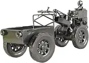 Kisangel Retro Iron Tractor Model Vintage Style Desktop Ornament Creative Iron Decoration for Home Decor Rustic Tractor Shaped Adornment Unique Farmhouse Decor