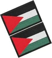 Gadpiparty 2pcs Palestine Flag Embroidered Patches Versatile Loop Hook Badges for Clothing Bags Unique Applique for Daily Activities Travel Parties Stylish Identity Accessory