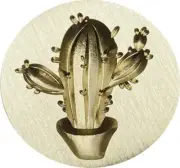 3D Cactus in Pot Wax Seal Stamp head, approx 7/8" diameter