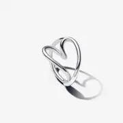 New 100% Genuine Pandora Silver Organically Shaped Heart Ring 193288C00-54 UK O